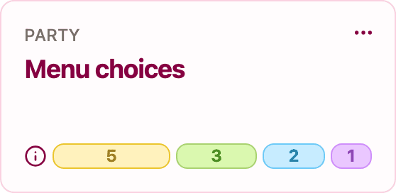 A configured summary card on the dashboard showing the proportional bar of the top answers with their counts